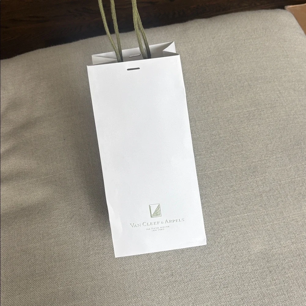 Van Cleef & Arpels White and Green Shopping Bag